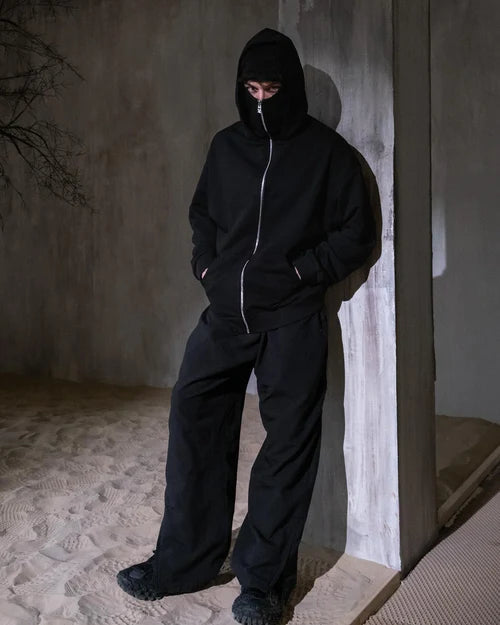 Men's Full Sleeves Zipper Hoodie with Mask