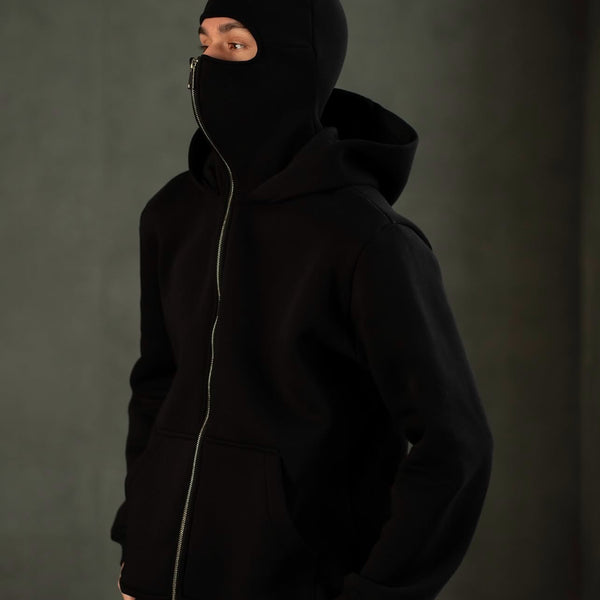 Men's Full Sleeves Zipper Hoodie with Mask
